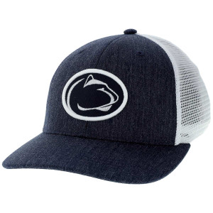trucker hat melange navy with white back and Penn State Athletic Logo